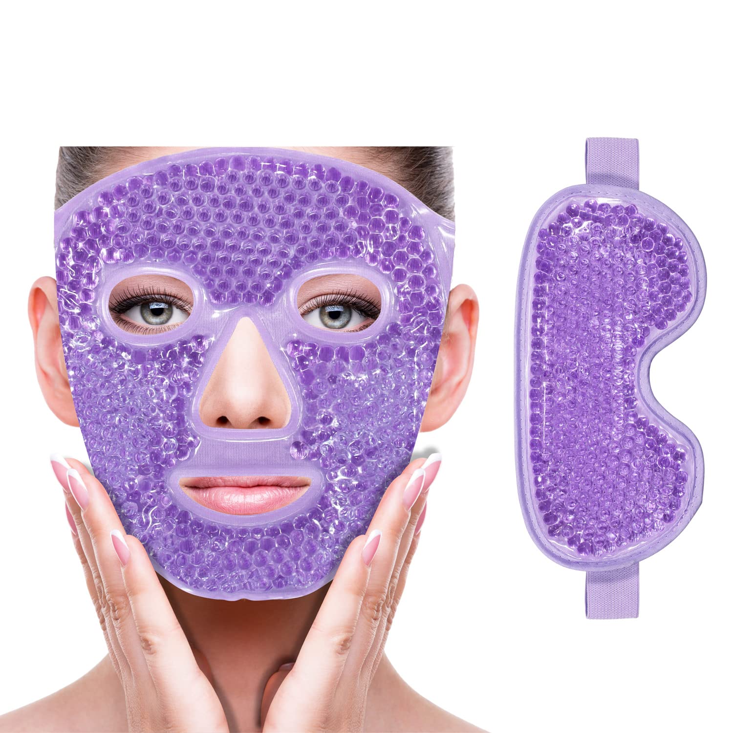 ZNÖCUETÖD mascarilla fría para ojos con respaldo suave, posible alivio de hinchazón.