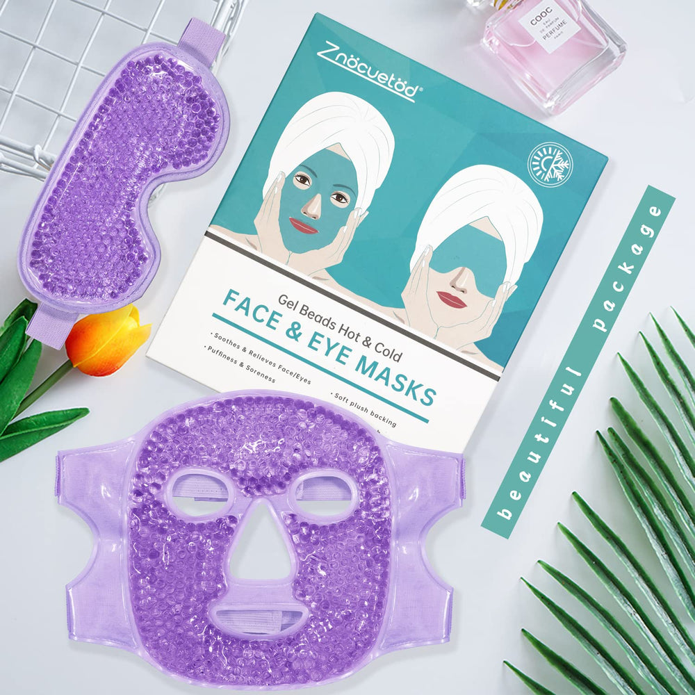 ZNÖCUETÖD mascarilla fría para rostro con diseño suave para relajación facial en casa.