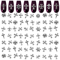 ZOKLU cruz acrilico para uñas, 120 piezas, decoracion duradera para manicuras.