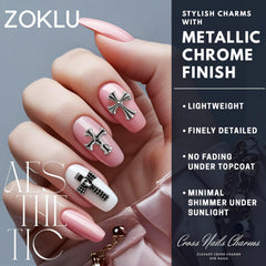 ZOKLU cruz acrilico para uñas, ornamento elegante para salones y bricolaje.