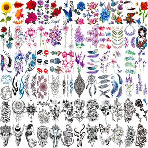Tatuajes temporales Zomme con flores para realzar tu look.