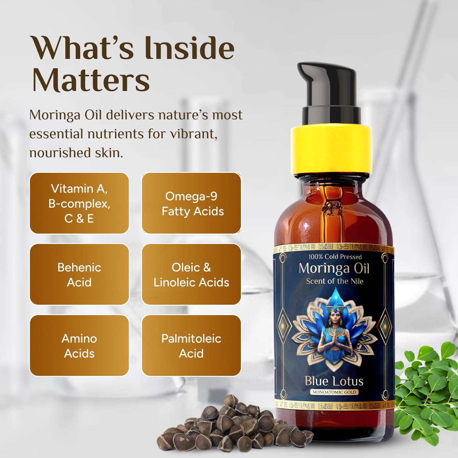 ZP.TECH Aceite moringa loto azul, ideal para tatuajes y piel sensible