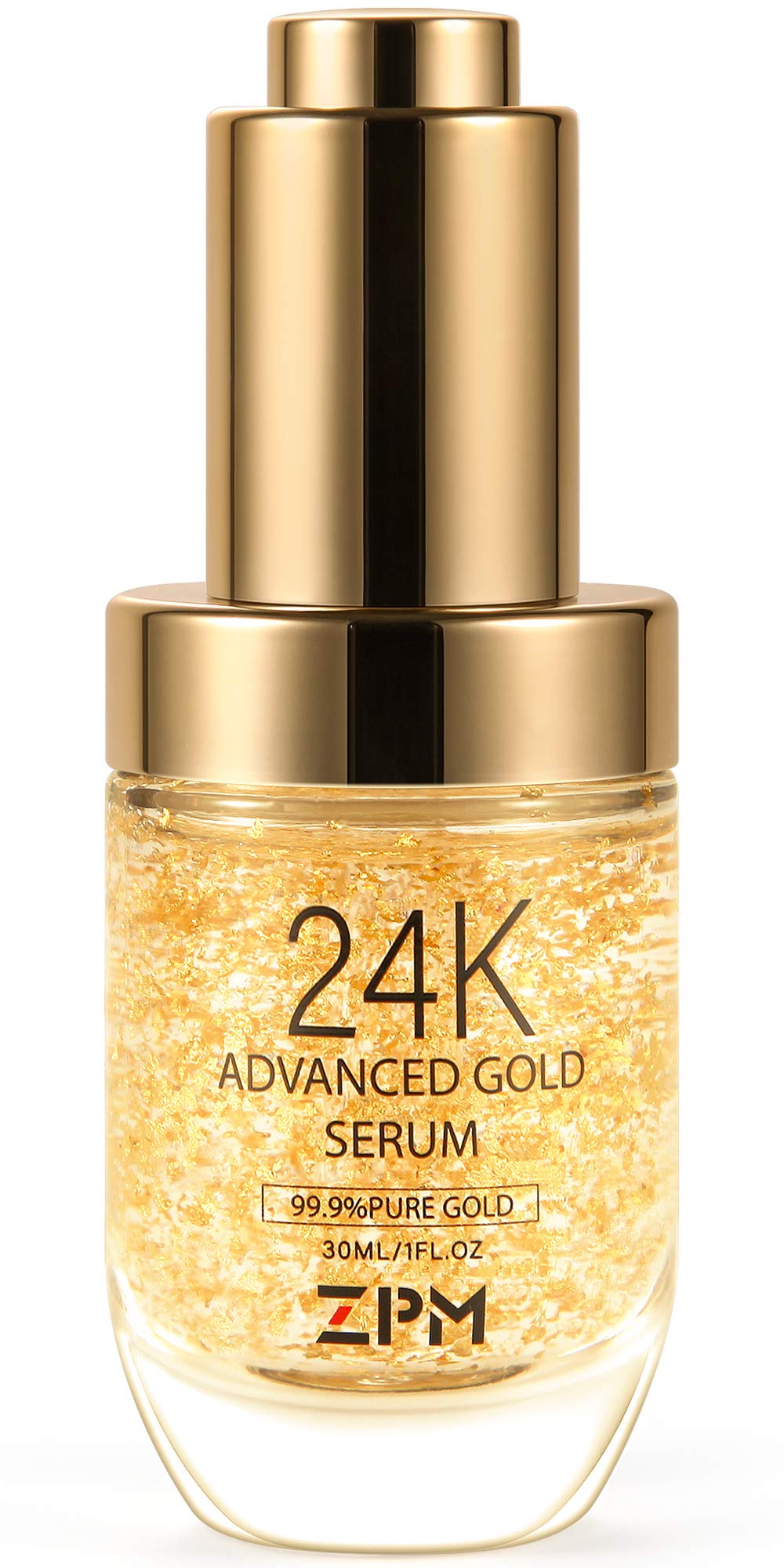 ZPM 24K Gold Serum en frasco con gotero para hidratación profunda