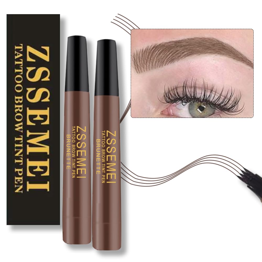 ZSSEMEI delineador cejas impermeable doble pack para un look duradero.