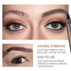 ZSSEMEI delineador cejas punta cuatro dientes para trazo natural.