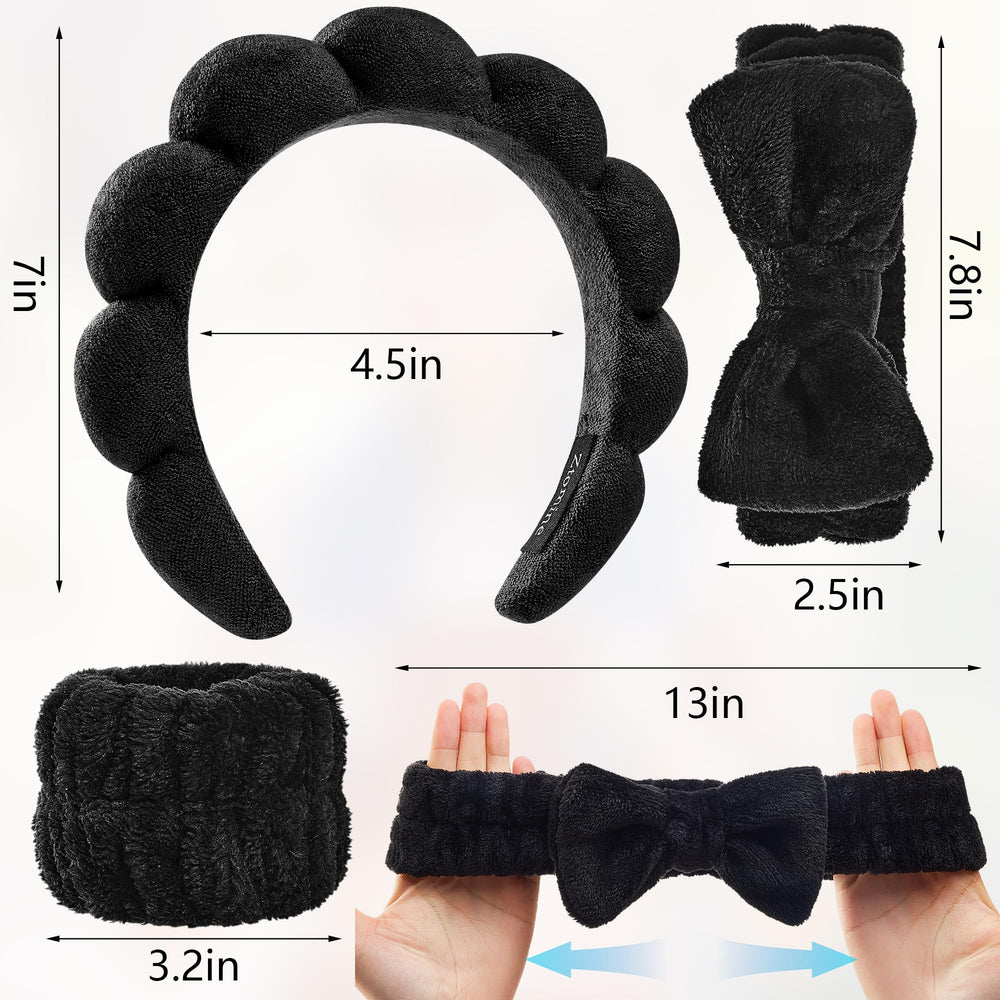 Diadema para cabello Ztomine con lazo para cuidado facial