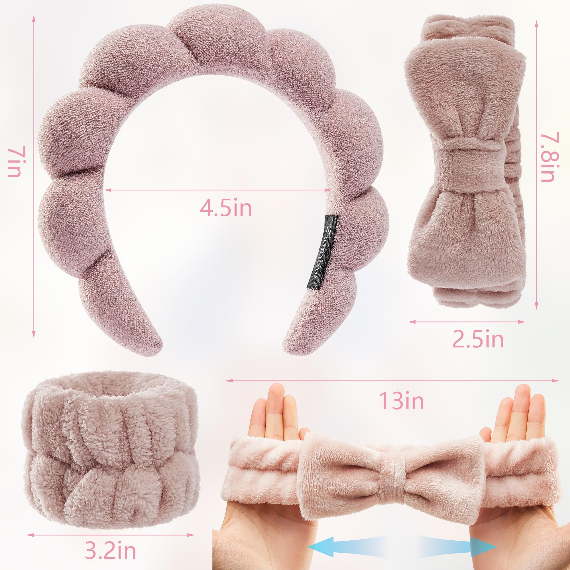 Ztomine diadema lazo para lavado de rostro mantiene el cabello seco