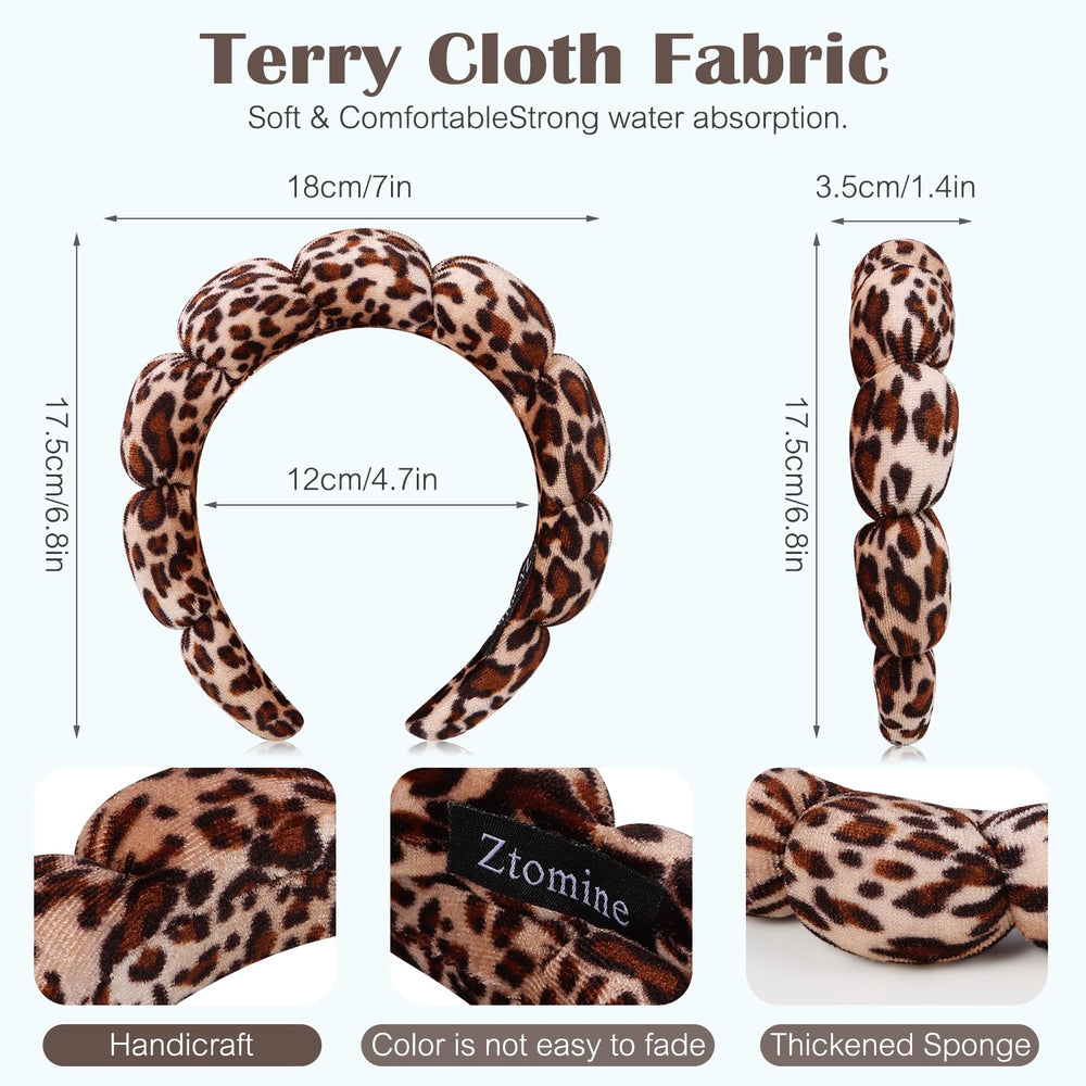 Diadema Ztomine spa terry croissant para recoger el cabello durante la limpieza facial