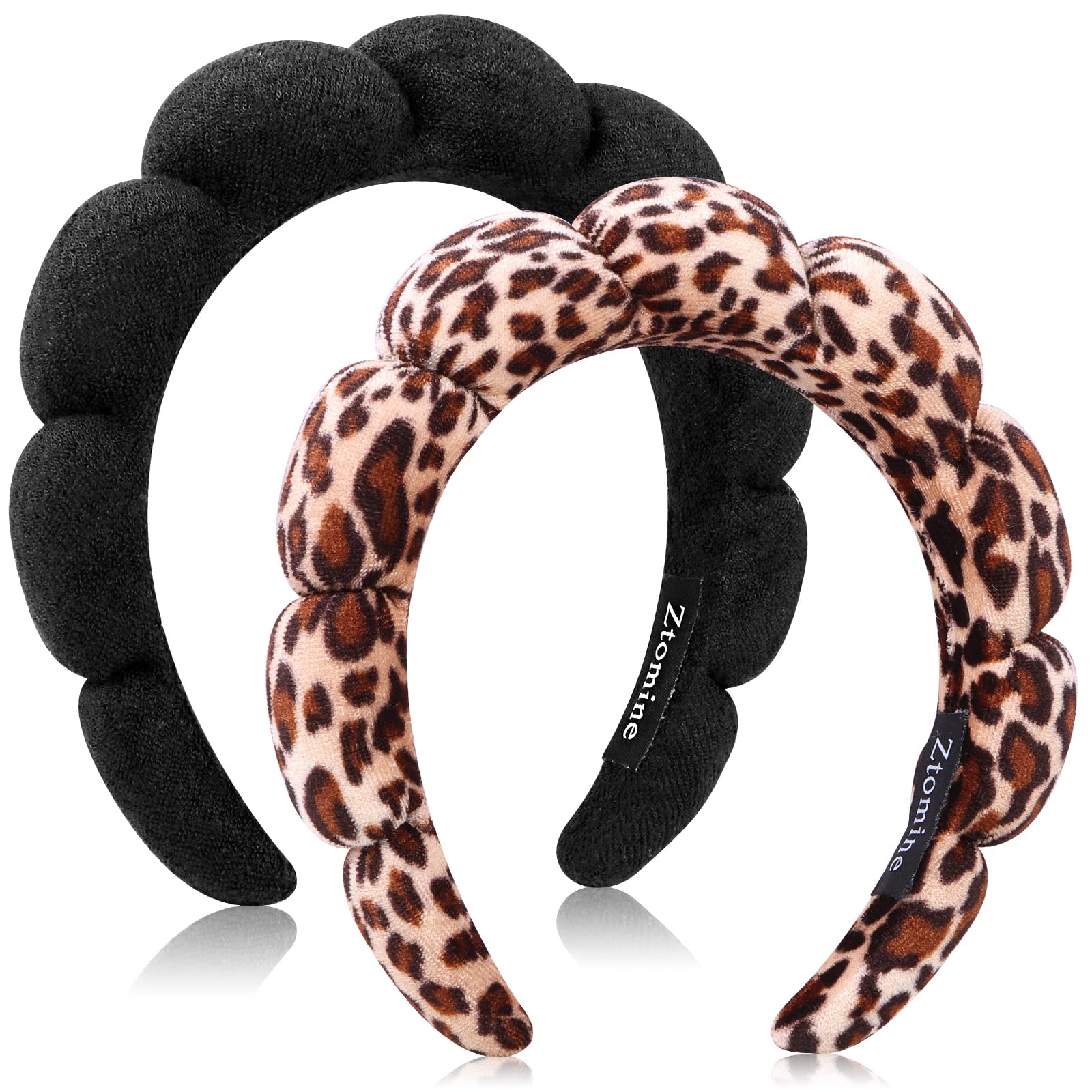 Diadema spa Ztomine de toalla terry leopardo para evitar que el cabello se moje
