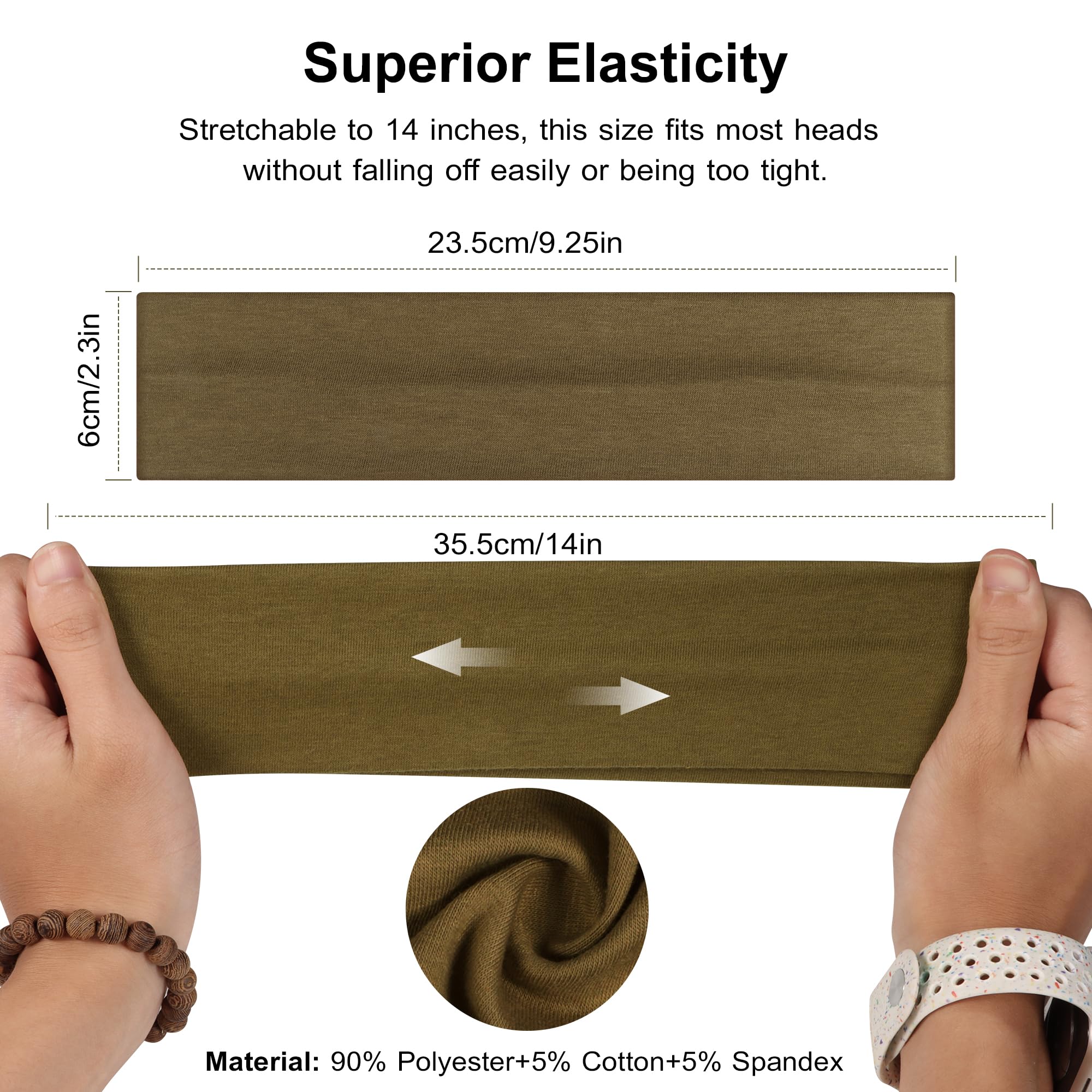 Ztomine banda deportiva para cabello, absorbe sudor para ejercicio y descanso activo.
