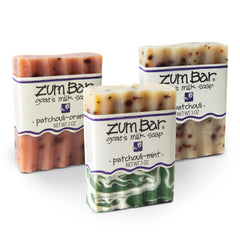 Jabón Zum Indigo Wild de leche de cabra con patchouli, barra de tres onzas para piel suave