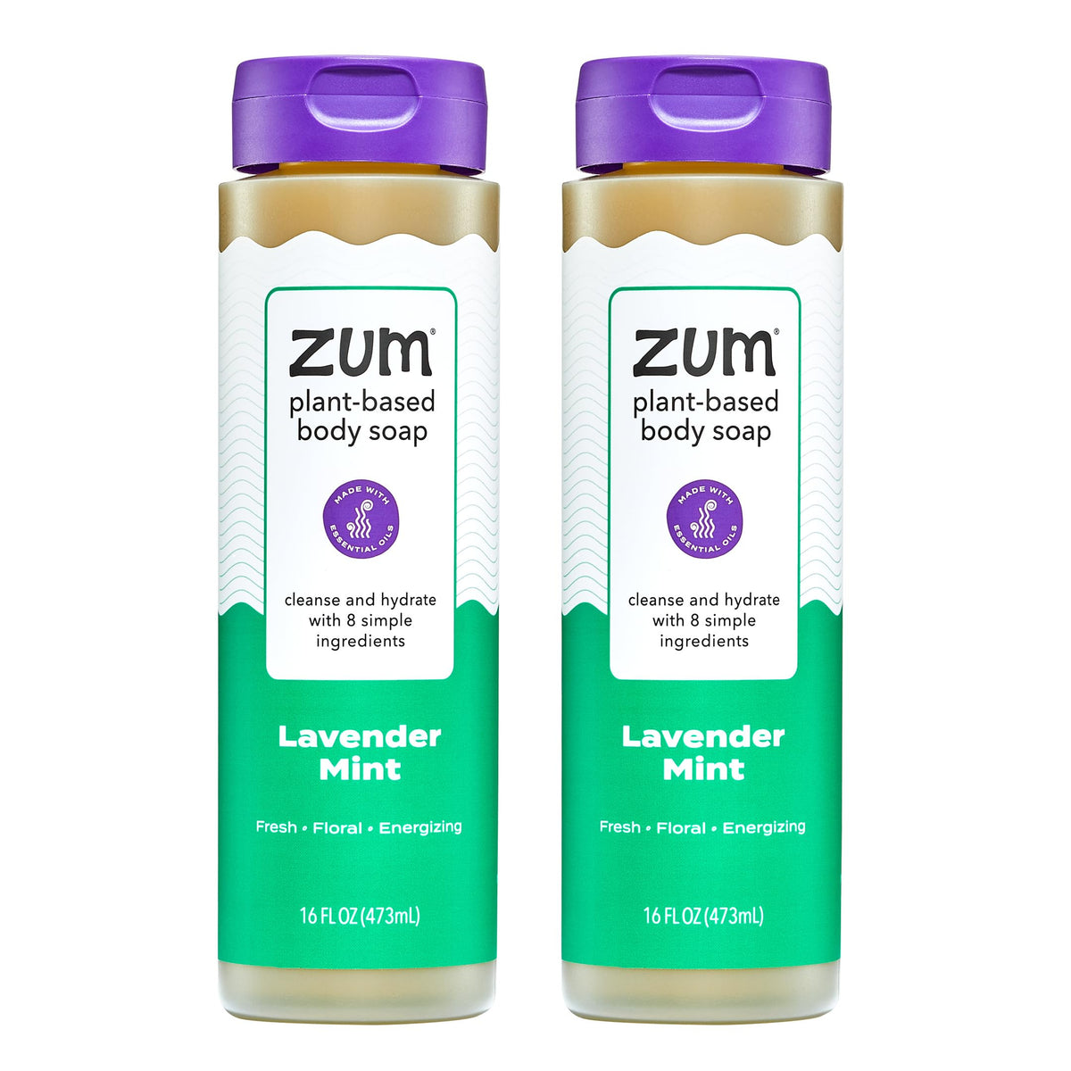 Zum Jabon Cuerpo Lavanda Menta: botella frontal para ducha diaria.