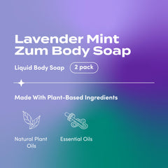Zum Jabon Cuerpo Lavanda Menta: espuma cremosa para limpieza suave.