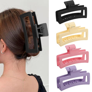 Clips ZYTJ extralargos rectangulares multicolor con sujeción fuerte para pelo grueso