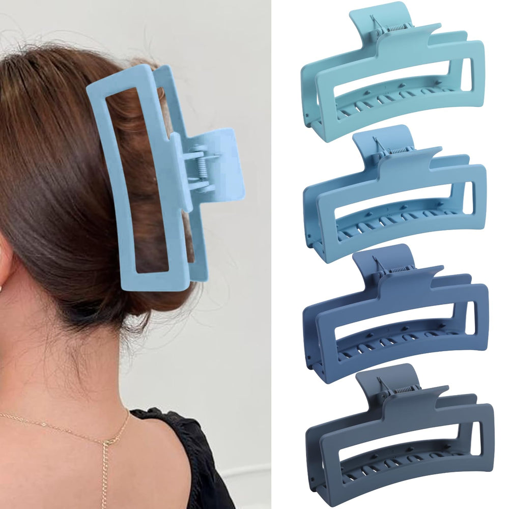 ZYTJ ganche extra grande en gradiente azul para cabello grueso, sujeción estable