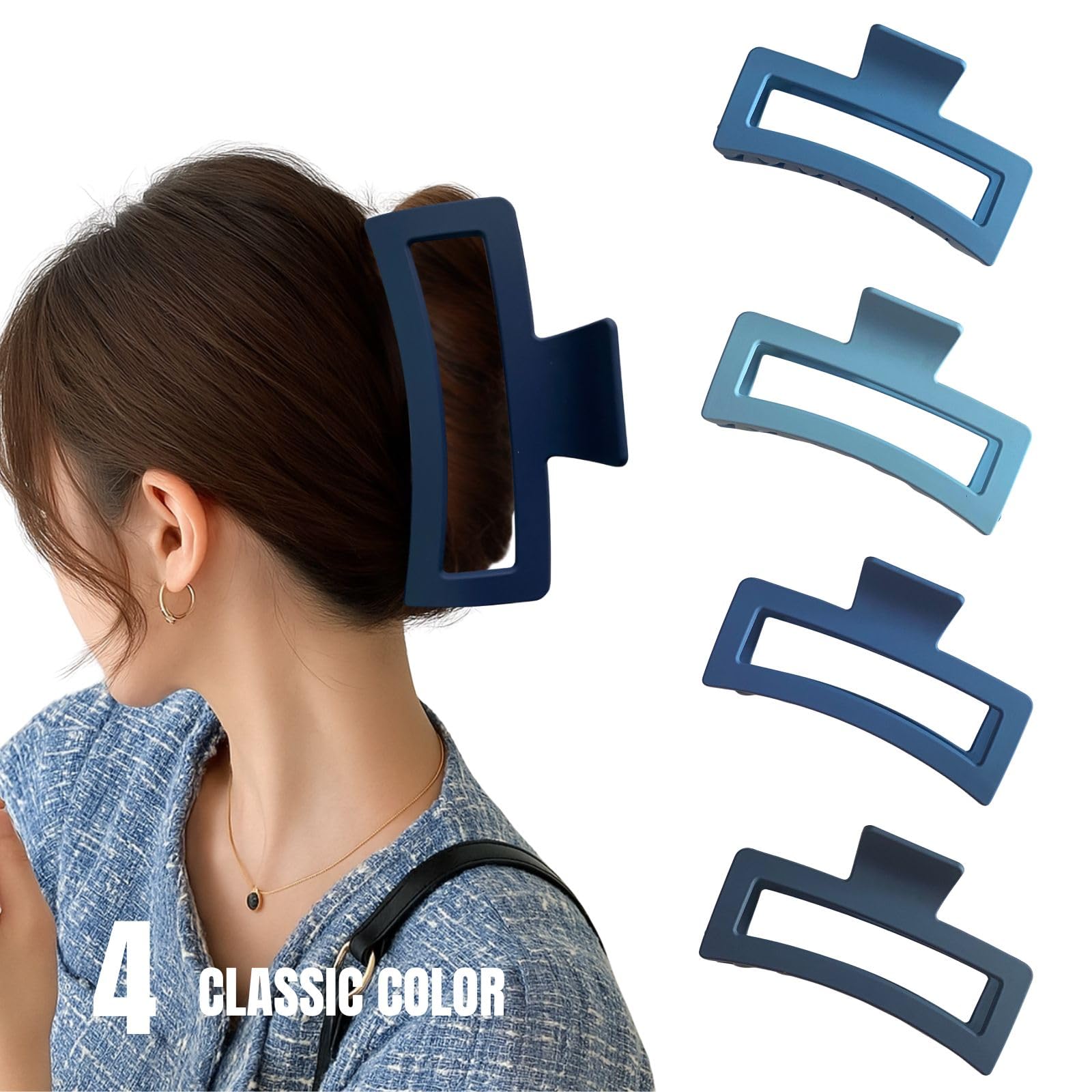 ZYTJ pack de 4 ganchos, color degradado azul, regalo práctico